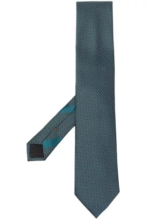Zegna Men Bow Ties - Silk geometric-pattern tie