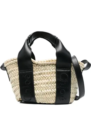 Chloé Small Sense raffia tote bag
