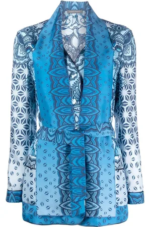 Alberta Ferretti Patterned belted blazer jacket