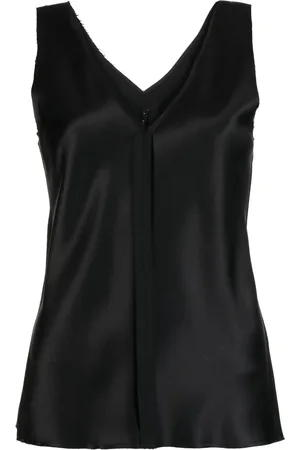 Voz Silk raw-edge tank top