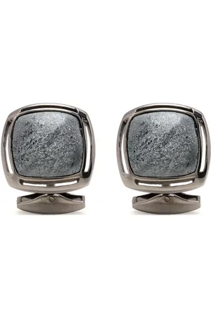 Tateossian Engraved-logo silver cufflinks