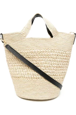 SENSI STUDIO Women 17 Inch Laptop Bags - Tall leather strap beach bag