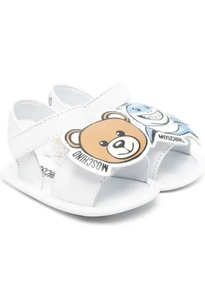 Moschino Teddy-shark touch-strap sandals
