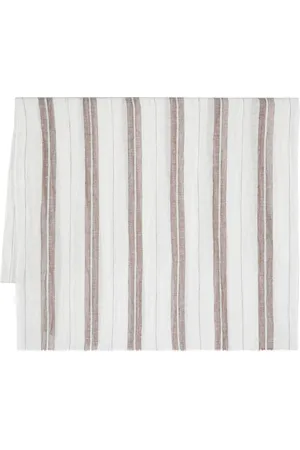 Brunello Cucinelli Striped linen-blend scarf