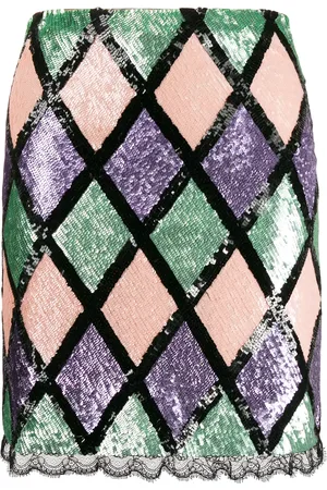BLUMARINE Argyle pattern sequin skirt