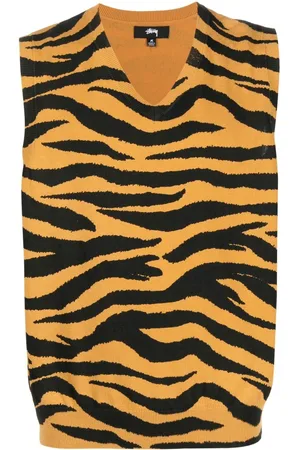 STUSSY Tiger-print sleeveless top