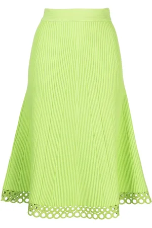 Simkhai A-line ribbed midi skirt