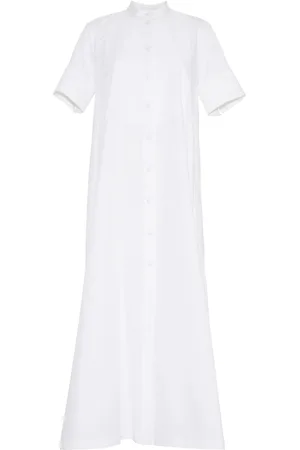 ADAM LIPPES Band-collar maxi shirtdress