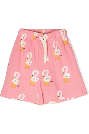 Bobo Choses All-over swan-print shorts