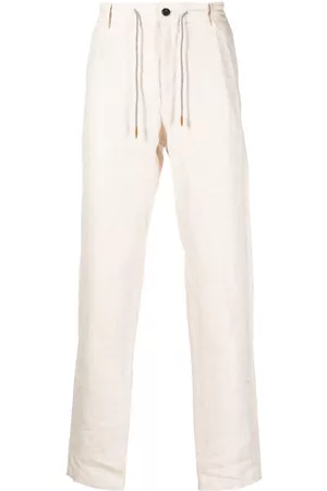 ELEVENTY Pants - Drawstring-waist linen trousers