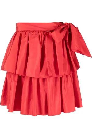 Saint Laurent Bow-detail pleated miniskirt