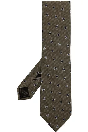 BRIONI Men Bow Ties - Regimental stripe diamond-print tie