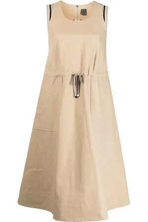 LORENA ANTONIAZZI Drawstring-waist sleeveless dress
