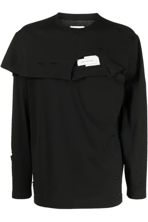Feng Chen Wang Double-collar distressed T-shirt