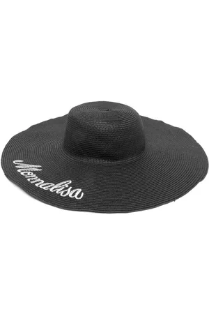 MONNALISA Girls Hats - Embroidered-logo raffia sun hat