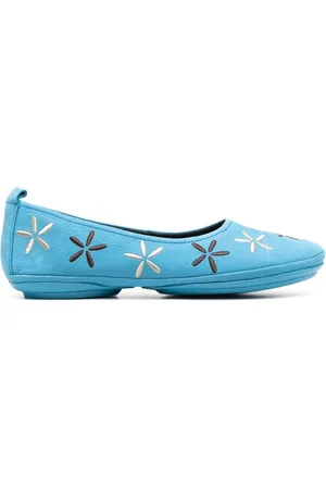 Camper Nina floral-embroidered ballerina shoes
