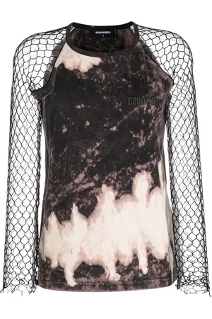 Dsquared2 Abstract pattern mesh sleeve top