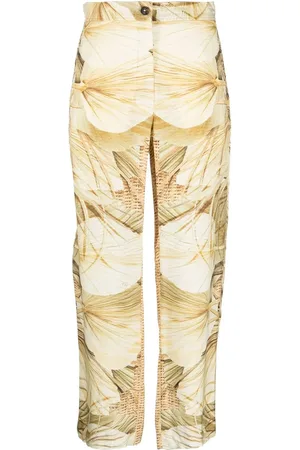 FAY Nature-print straight trousers