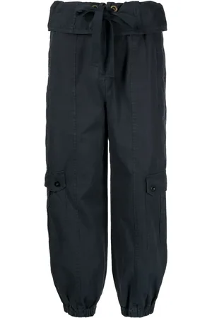 ULLA JOHNSON Drawstring-waist tapered cotton trousers