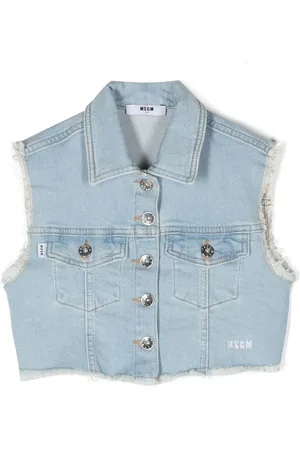 Msgm Frayed-edge denim gilet