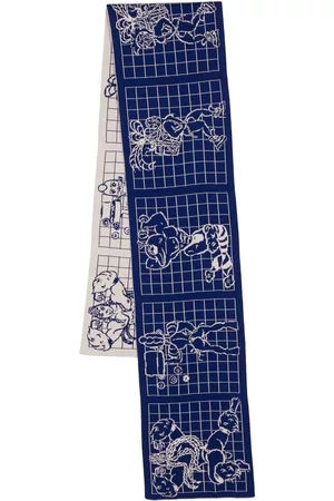 BERNHARD WILLHELM Intarsia-knit two-tone scarf