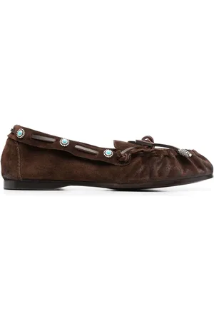 SARTORE 10mm bow-detail suede loafers