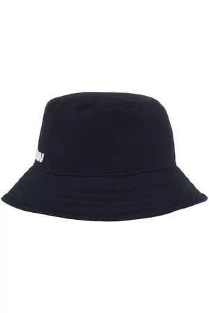 Miu Miu Women Hats - Drill logo-embroidered bucket hat