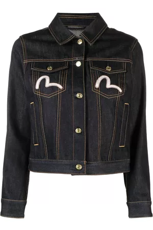Evisu Women Denim Jackets - Oska embroidered denim jacket