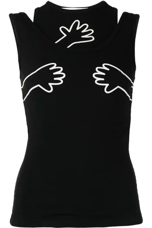 Natasha Zinko Graphic-print cut-out tank