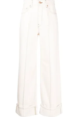 ULLA JOHNSON Logo-patch wide-leg jeans