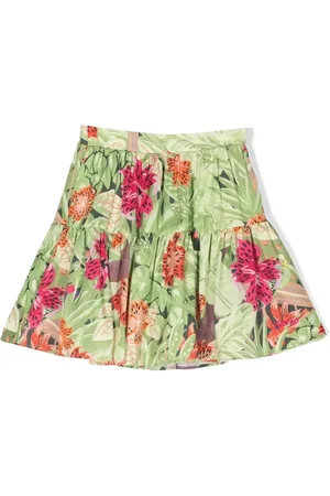 Kenzo Tropical-print tiered skirt