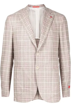 ISAIA Print-check wool blazer