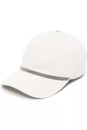 Brunello Cucinelli Women Caps - Bead-detail curved-peak cap