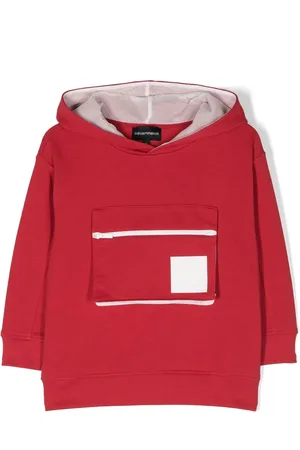 Emporio Armani Zip-pocket cotton hoodie