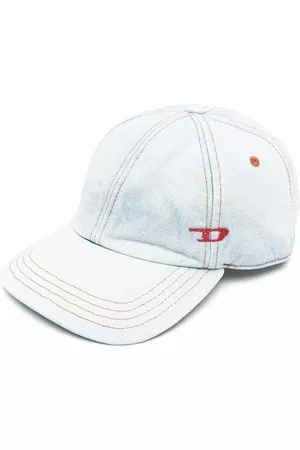 Diesel Men Caps - Logo-embroidered light wash cap