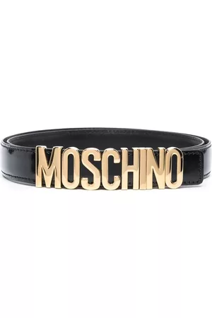 Moschino Women Belts - Leather logo-lettering belt