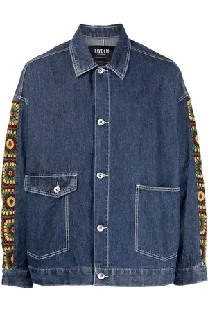 FIVE CM Crochet-sleeve denim jacket