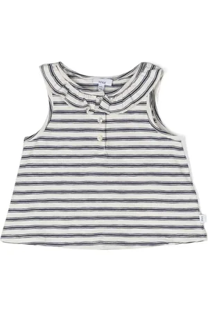 KNOT Striped sleeveless cotton blouse