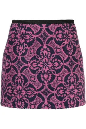 Marine Serre Towels jacquard mini skirt