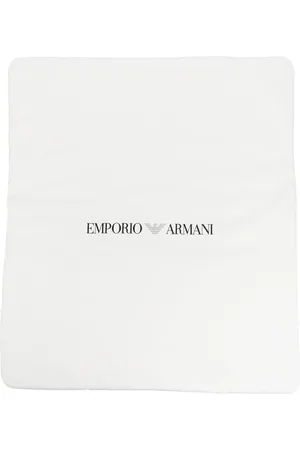 Emporio Armani Logo-print cotton blanket