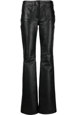 Marine Serre Leather wide-leg trousers