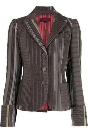 Kenzo 2000s notched lapels striped blazer