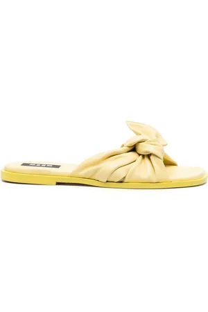 Msgm Knot-detailing leather slippers