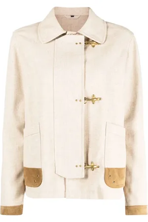 FAY Contrasting-trim fitted jacket