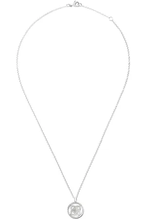 De Beers 18kt white gold Enchanted Lotus Openwork Medal diamond necklace