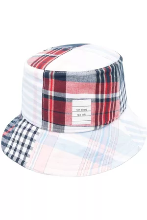 Thom Browne Logo-patch checked bucket hat