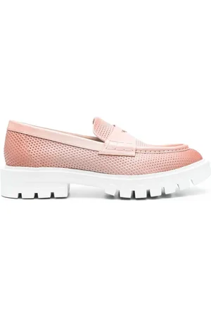 santoni Leather penny loafer