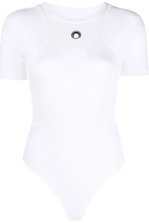 Marine Serre Logo-print organic-cotton bodysuit