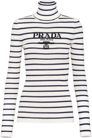Prada Logo-intarsia striped jumper