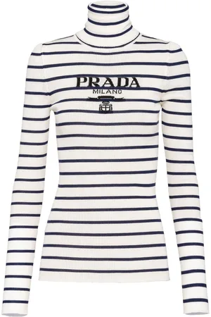 Prada Logo-intarsia striped jumper